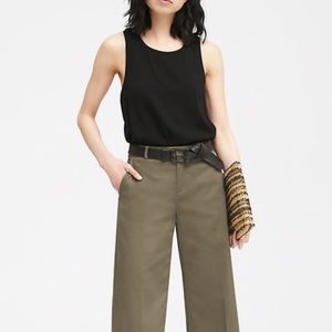 Banana Republic Sheer Black Crewneck Racer Back Sleeveless Washable Silk Tank